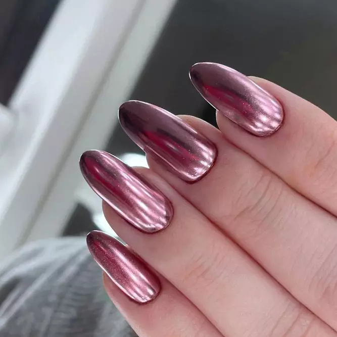 rose gold nails total chrome